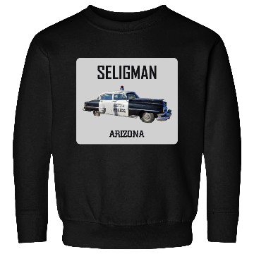 Discover Old car city of Seligman in Arizonna, US Route 66 Sweatshirts