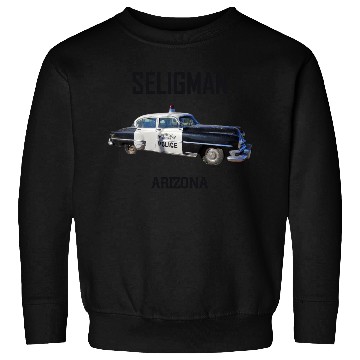 Discover Old car city of Seligman in Arizonna, US Route 66 Sweatshirts