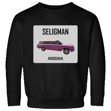 Discover Old car city of Seligman in Arizonna, US Route 66 Sweatshirts