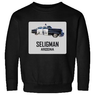 Discover Old car city of Seligman in Arizonna, US Route 66 Sweatshirts