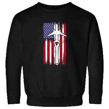 Discover Aircraft Mechanic Aviation Usa Flag Sweatshirts
