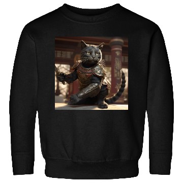 Discover Cat warrior in ornate armor Sweatshirts