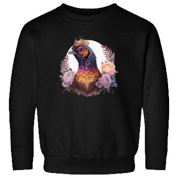 Discover Pastel Watercolor Pheasant Bird Flower Crown Pet B Sweatshirts