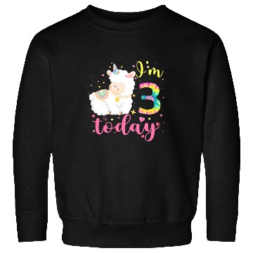 Discover 3 Year Old Llama Birthday Party 3rd Animal Sweatshirts