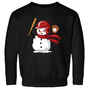 Discover Funny snowman playing baseball Sweatshirts