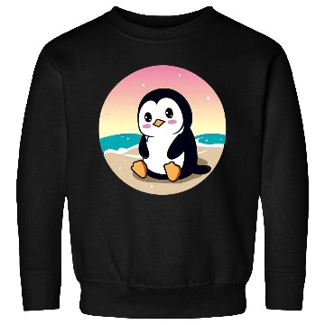 Discover Beach penguin at sunset Sweatshirts