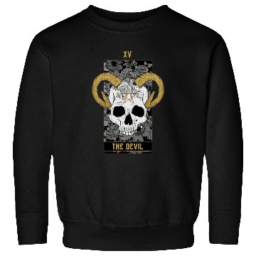 Discover The Devil Tarot Card Skull Sweatshirts