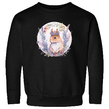 Discover Cute Squirrel Flower Crown Animal Lovers Sweatshirts