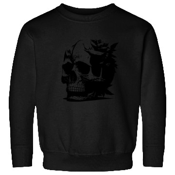 Discover gothic skull with leaves Sweatshirts