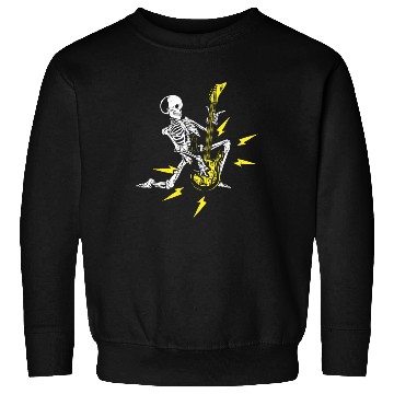 Discover Skeleton with guitar Sweatshirts