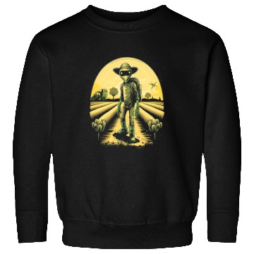 Discover Alien Farmer UFO Extraterrestrial Farming Sweatshirts