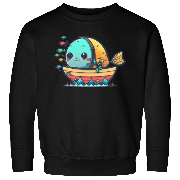 Discover Life on a Colorful Fishing Vessel Sweatshirts