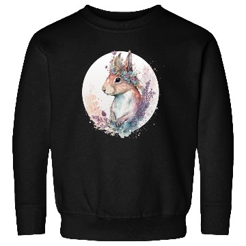Discover Cute Watercolor Squirrel Flower Crown Animal Lover Sweatshirts