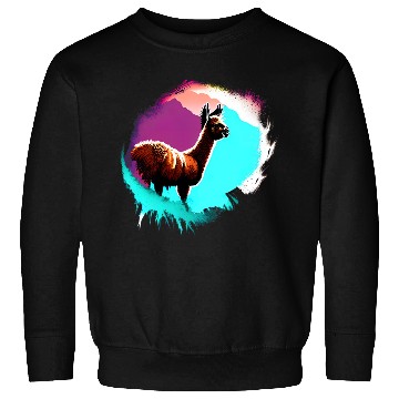 Discover Cute Vintage Ink Splash Llama Retro Llama Sweatshirts