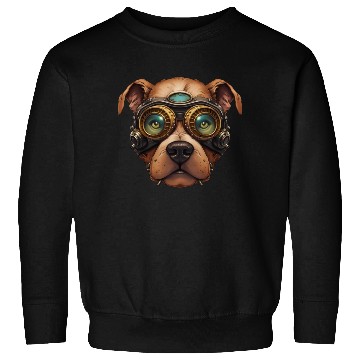 Discover Steampunk Pitbull Dog in Clockwork Glassess Sweatshirts