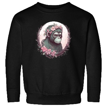Discover Cute Monkey Flower Crown Monkeys Lover Sweatshirts