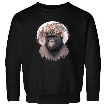 Discover Floral Gorilla Flower Crown Monkey Lover Sweatshirts