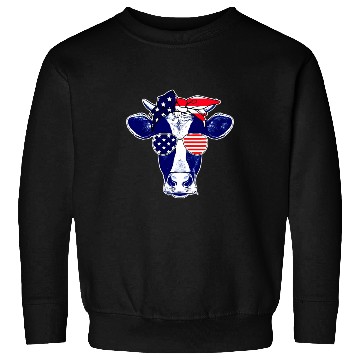Discover American Cows Farmer Patriotic Cow Sweatshirts 4th