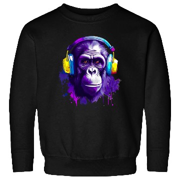 Discover Gorilla with Headphones Music Monkey Sweatshirts