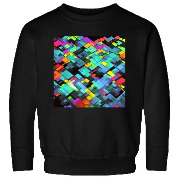 Discover ABSTRACT PAINTING basecolor WATERBASE cube BLACK Sweatshirts