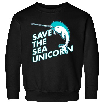 Discover Funny Save the Sea Unicorn Narwhal Sweatshirts