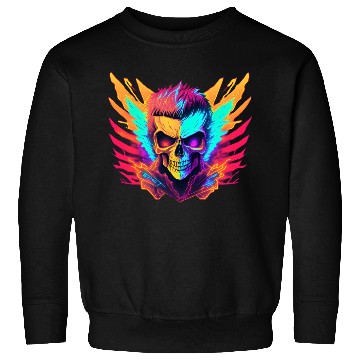 Discover Neon Wings Skull Sweatshirts