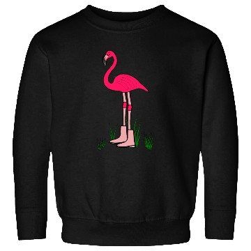 Discover Flamingo with boots art animal print bird pink Sweatshirts