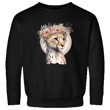 Discover Cute Cheetah Flower Crown Boho Aesthetic Sweatshirts