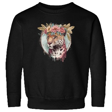 Discover Flower Crown Jaguar Floral Animal Lovers Sweatshirts
