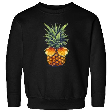 Discover An adorable pineapple, wearing sunglasses Sweatshirts
