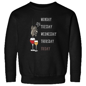 Discover Raccoon Wine Lover Funny Weekend Party Sweatshirts
