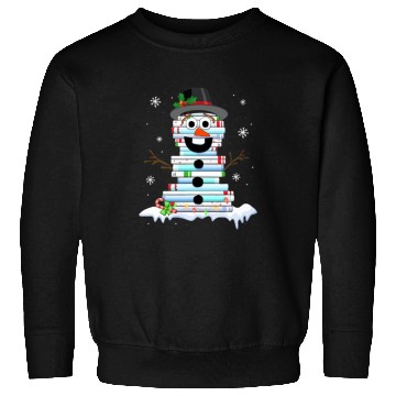 Discover snowman book stack librarian book lover christmas Sweatshirts