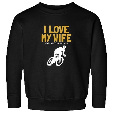 Discover I love my Wife Cyclist Gravel City Bike Cyclist Sweatshirts