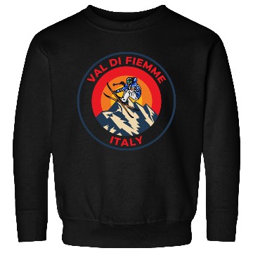 Discover Vintage Cool Skiing in Val Di Fiemme Italy Sunset Sweatshirts