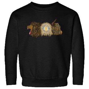 Discover Three wild animals Lion Eagle and Ox Sweatshirts