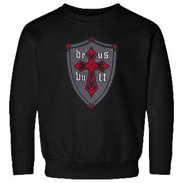 Discover Deus Vult Cross on Shield Sweatshirts