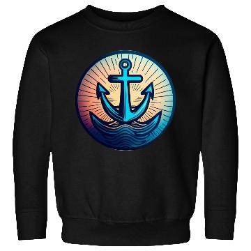 Discover Sailing Motor Boat Anchor Around Sunset Sweatshirts