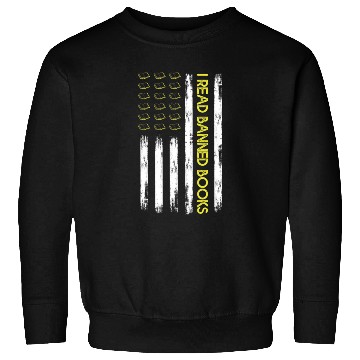 Discover I Read Banned Books Retro USA Flag Reading Sweatshirts