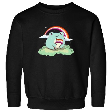 Discover Lesbian Pride Flag Cute Frog Subtle LGBTQ Sweatshirts