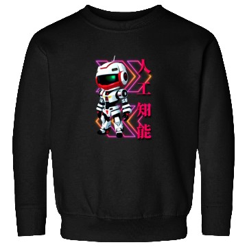 Discover Chibi Mecha: A Cute Cyberpunk Design 4 Sweatshirts