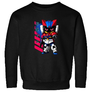 Discover Chibi Mecha: A Cute Cyberpunk Design 2 Sweatshirts