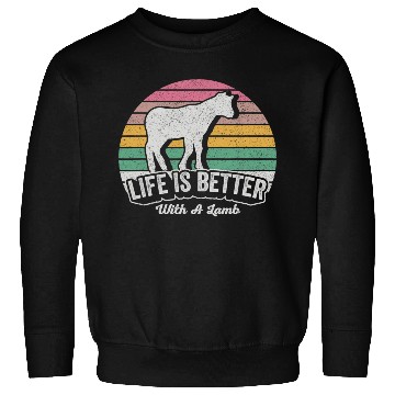 Discover Funny Lamb Vintage Retro Life Is Better With Sweatshirts