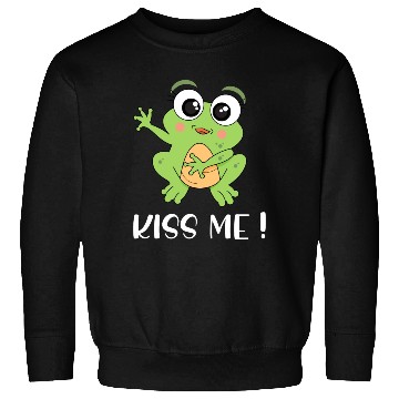 Discover Cartoon Kids Frog I Kiss Me Frog Motif 1 Sweatshirts