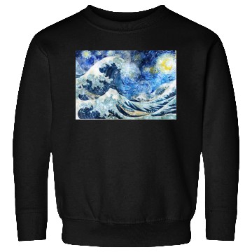 Discover Great Wave During a Starry Night Click on Artist Sweatshirts