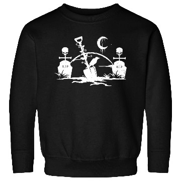 Discover Gothic Graveyard Vintage Crow Lover Skull Fanatic Sweatshirts