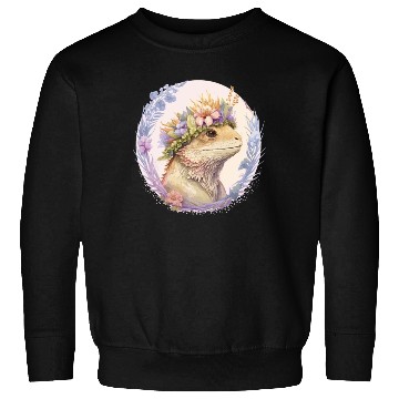 Discover Floral Bearded Dragon Flower Crown Pet Lizard Love Sweatshirts