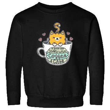 Discover Orange Cat Women Cat Lover Coffee Cats Sweatshirts