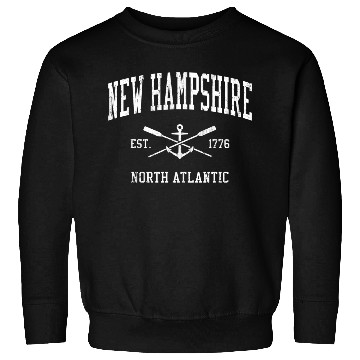 Discover New Hampshire Crossed Oars Boat Anchor Sports Sweatshirts