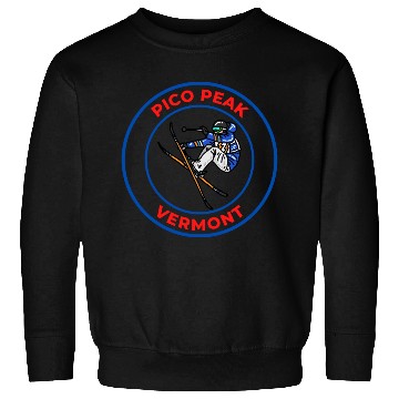 Discover Retro Skiing in Pico Peak Vermont Holiday Souvenir Sweatshirts