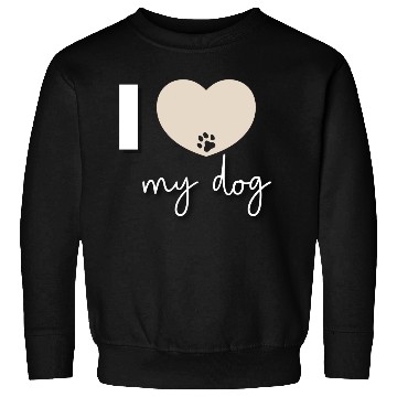 Discover I Love My Dog Beige Heart Sweatshirts